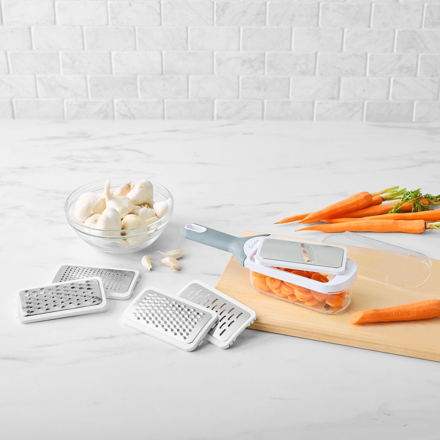 image:imageSur La Table 5In1 Grate amp Slice Set Five Interchangeable Grater and Slicer Blades for Cheese Vegetables and More