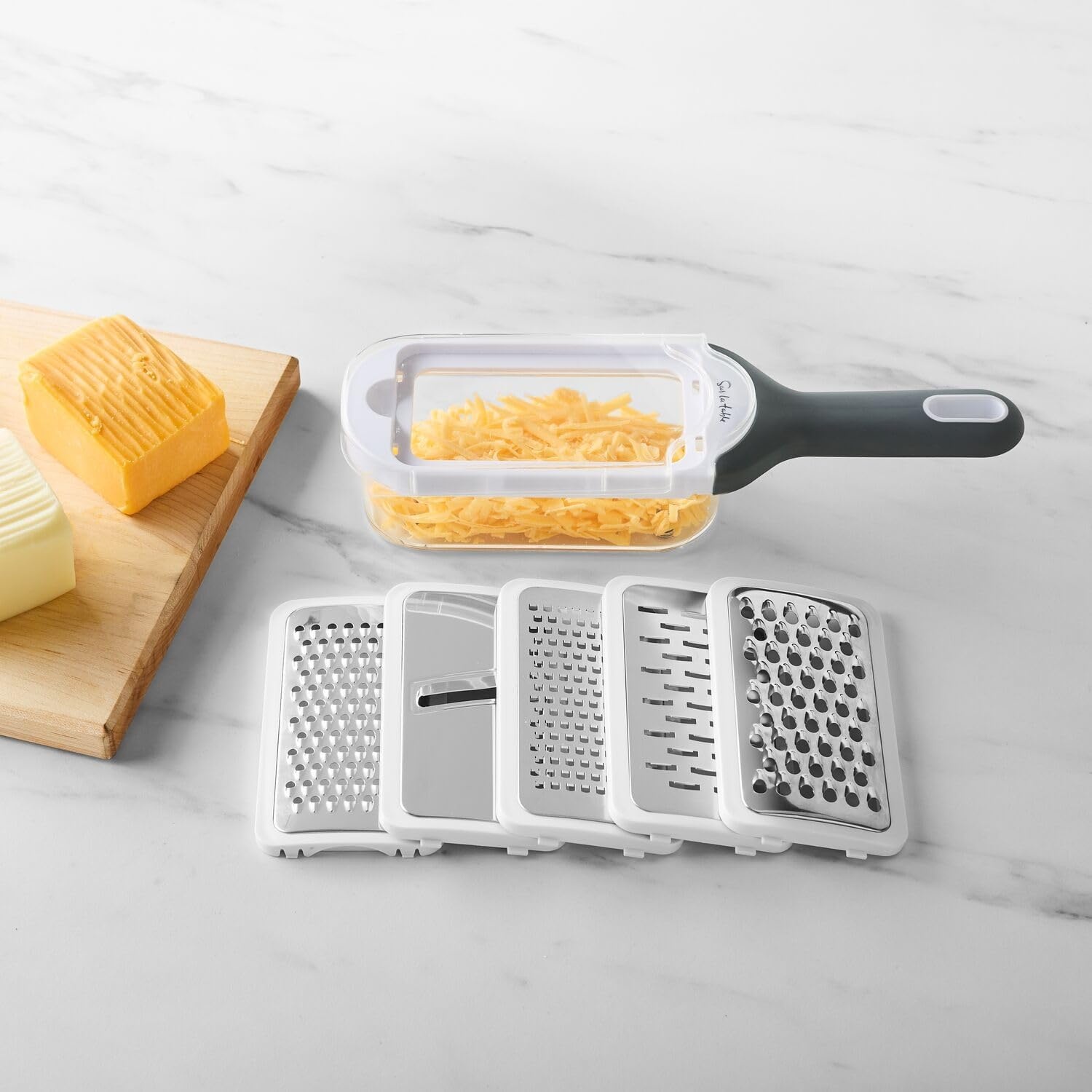 image:imageSur La Table 5In1 Grate amp Slice Set Five Interchangeable Grater and Slicer Blades for Cheese Vegetables and More