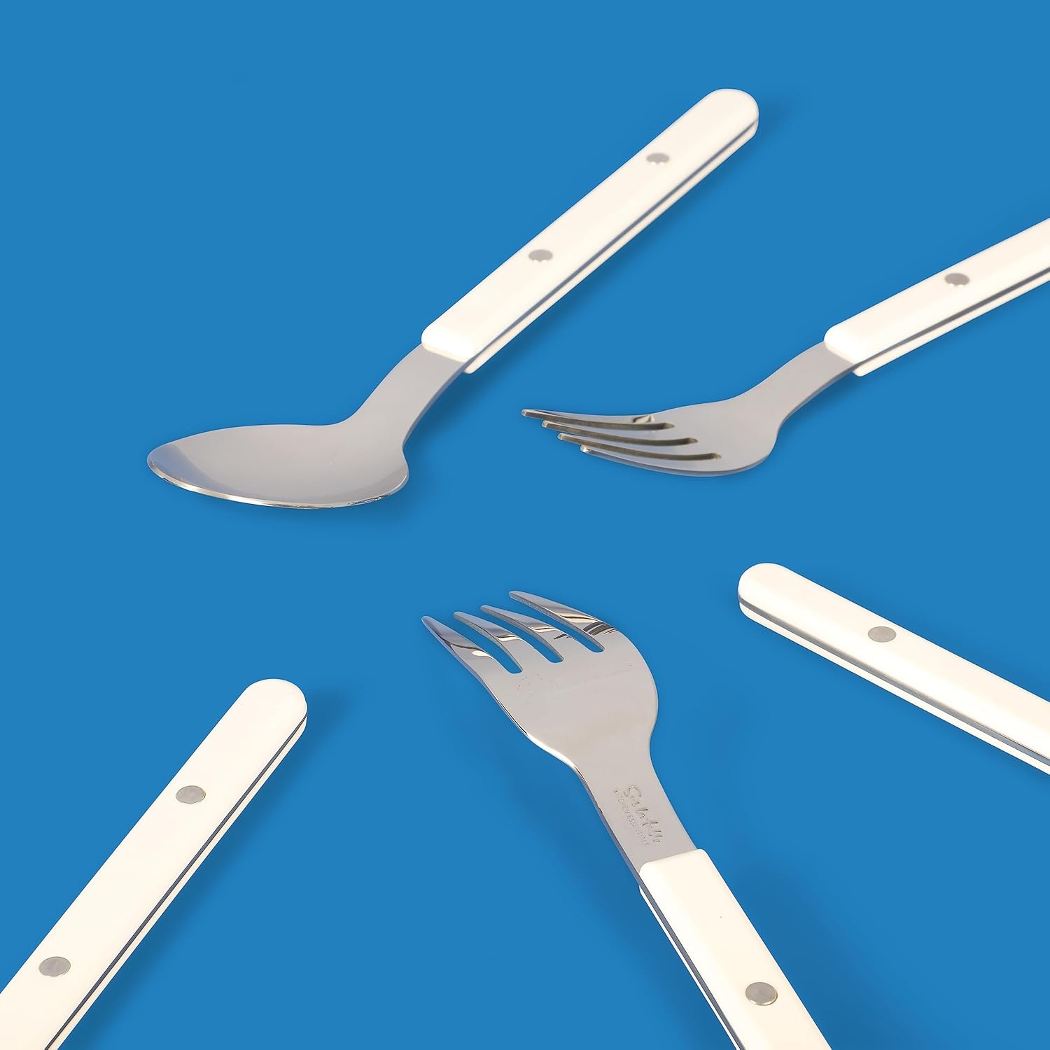 image:imageSur La Table Kitchen Essentials 20 Piece Flatware Silverware Set Stainless Steel Utensils Forks Spoons Knives LinenLinen