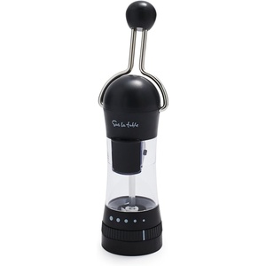 image:imageSur La Table Ratchet Mill Black  Ceramic Stone Grinder Pepper amp Spice Grinder with Adjustable Coarseness FrontLoading Refill Durable Manual Seasoning Tool for Kitchen and TableBlack