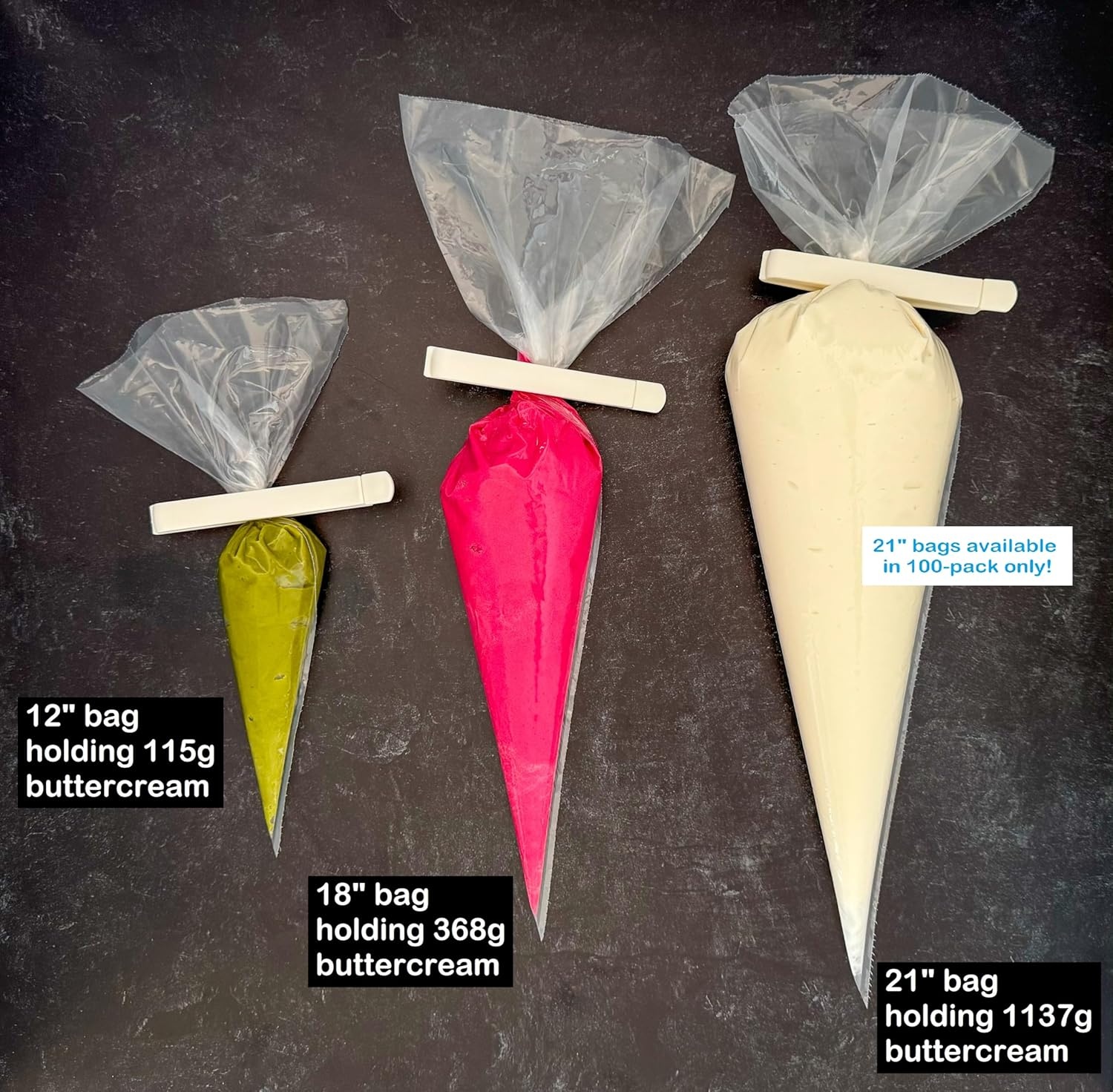 image:imageAteco 4412 Plastic Disposable Piping and Cake Decorating Bags with NuPlastiQ Pack of 100 ClearWhite