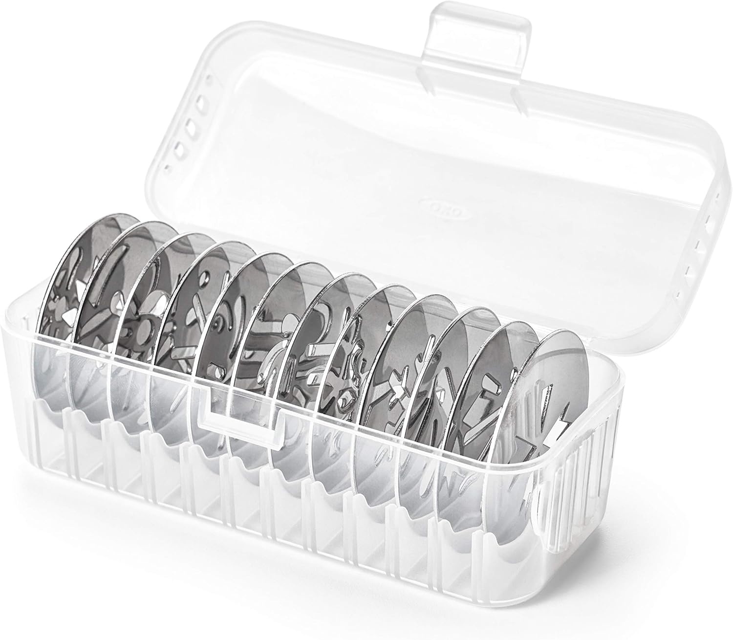 image:imageOXO Good Grips 14Piece Cookie Press Set Cookie Press with 12 Stainless Steel Disks and Storage Case Holiday Baking and Everyday Treats Essential Baking Supplies100 Pack of 2