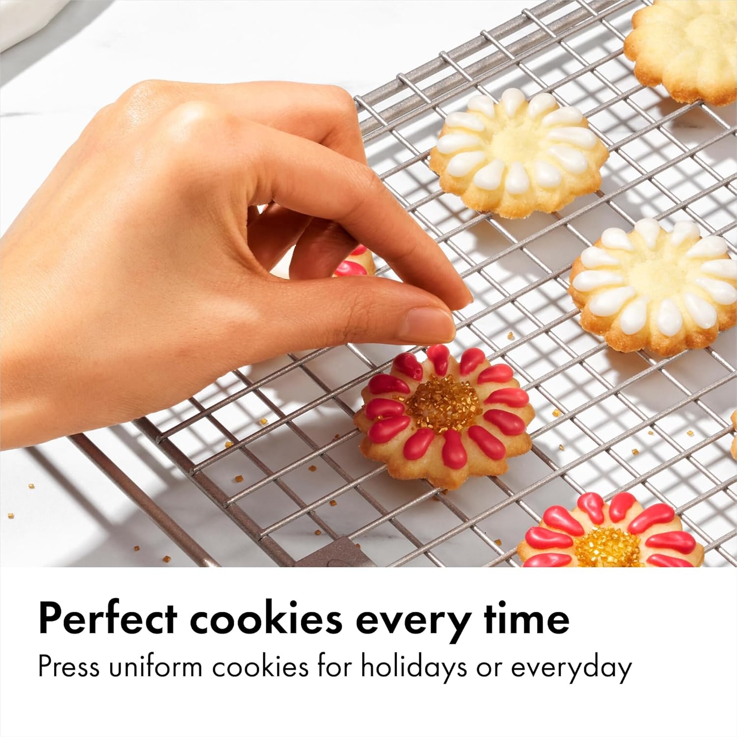 image:imageOXO Good Grips 14Piece Cookie Press Set Cookie Press with 12 Stainless Steel Disks and Storage Case Holiday Baking and Everyday Treats Essential Baking Supplies100 Pack of 2