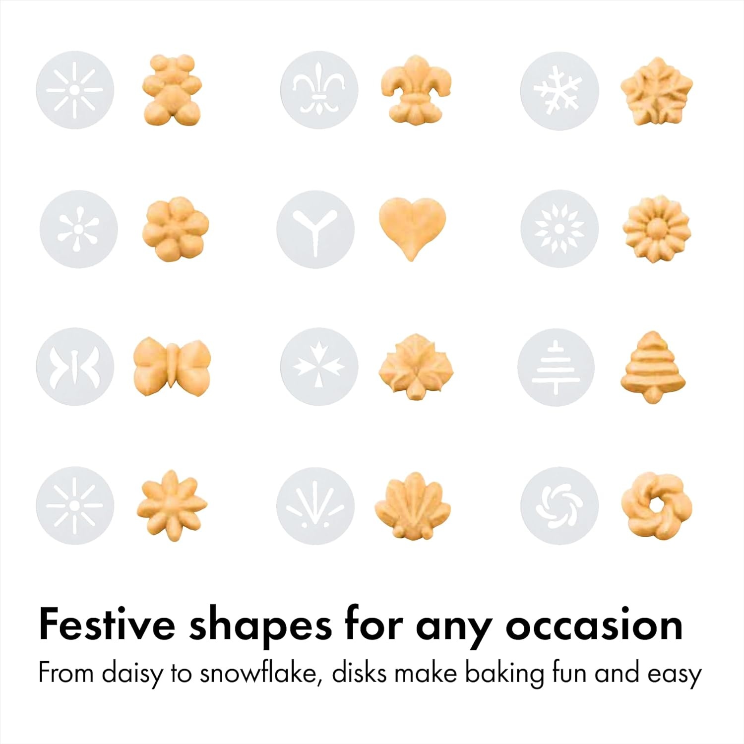 image:imageOXO Good Grips 14Piece Cookie Press Set Cookie Press with 12 Stainless Steel Disks and Storage Case Holiday Baking and Everyday Treats Essential Baking Supplies100 Pack of 2