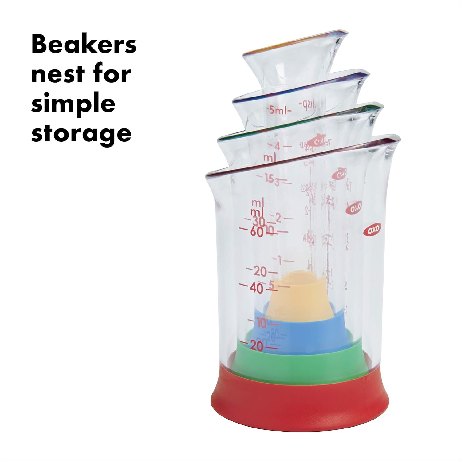 image:imageOXO Good Grips 7Piece Nesting Measuring Beaker Set Multicolored4Piece