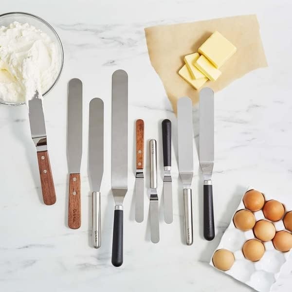 image:imageSur La Table 8 Stainless Steel Straight Spatula Professional Cake amp Cupcake Decorating Tool with Flexible Head for Smooth Frosting Durable amp Dishwasher Comfortable Grip Handle for Baking amp