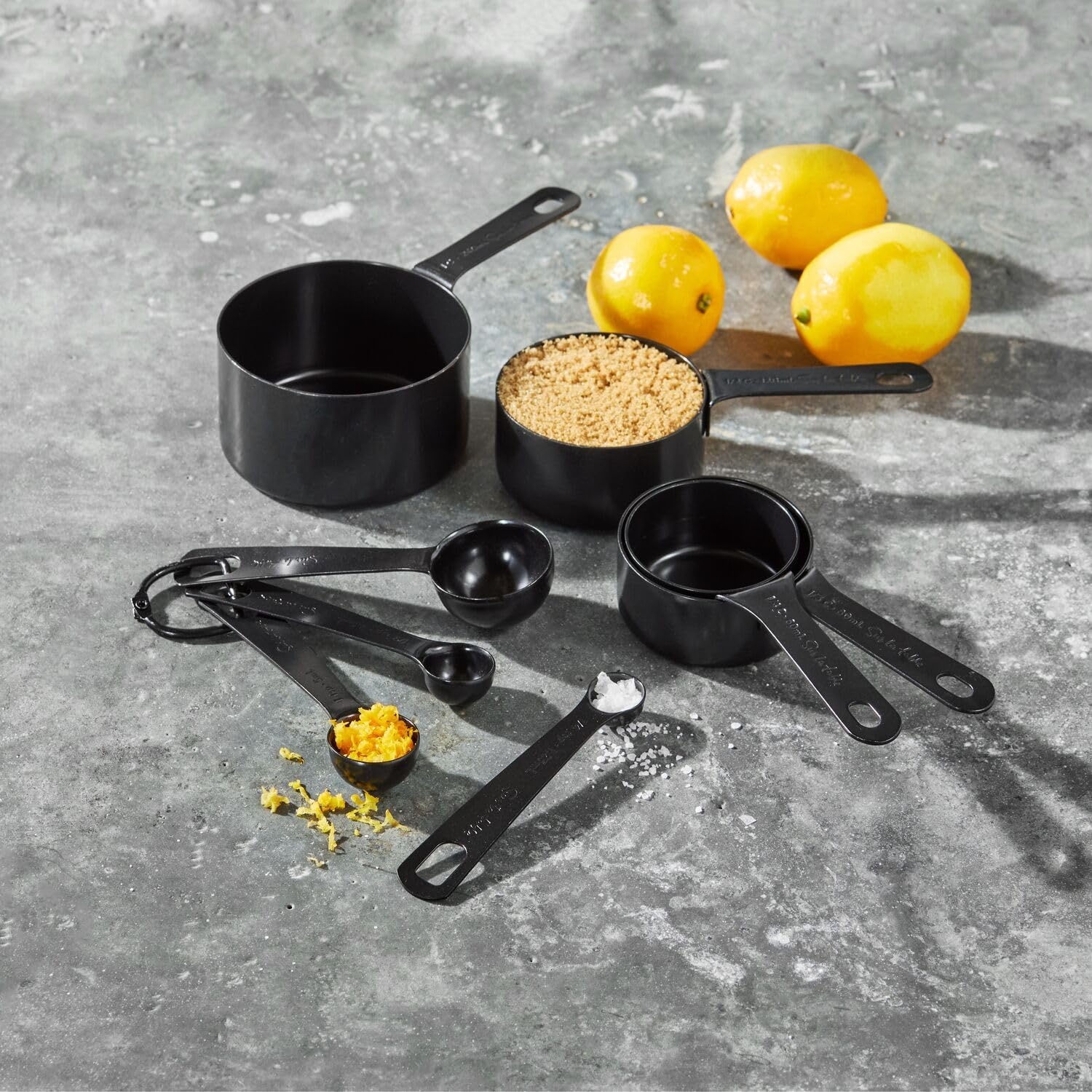 image:imageSur La Table Black Measuring Cups Set of 4 Stainless Steel Nesting Cups in Sleek Black Finish for Precise Baking Measurements Set of 4