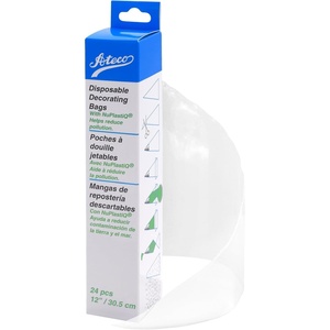 image:imageAteco 4412 Plastic Disposable Piping and Cake Decorating Bags with NuPlastiQ Pack of 100 ClearWhite