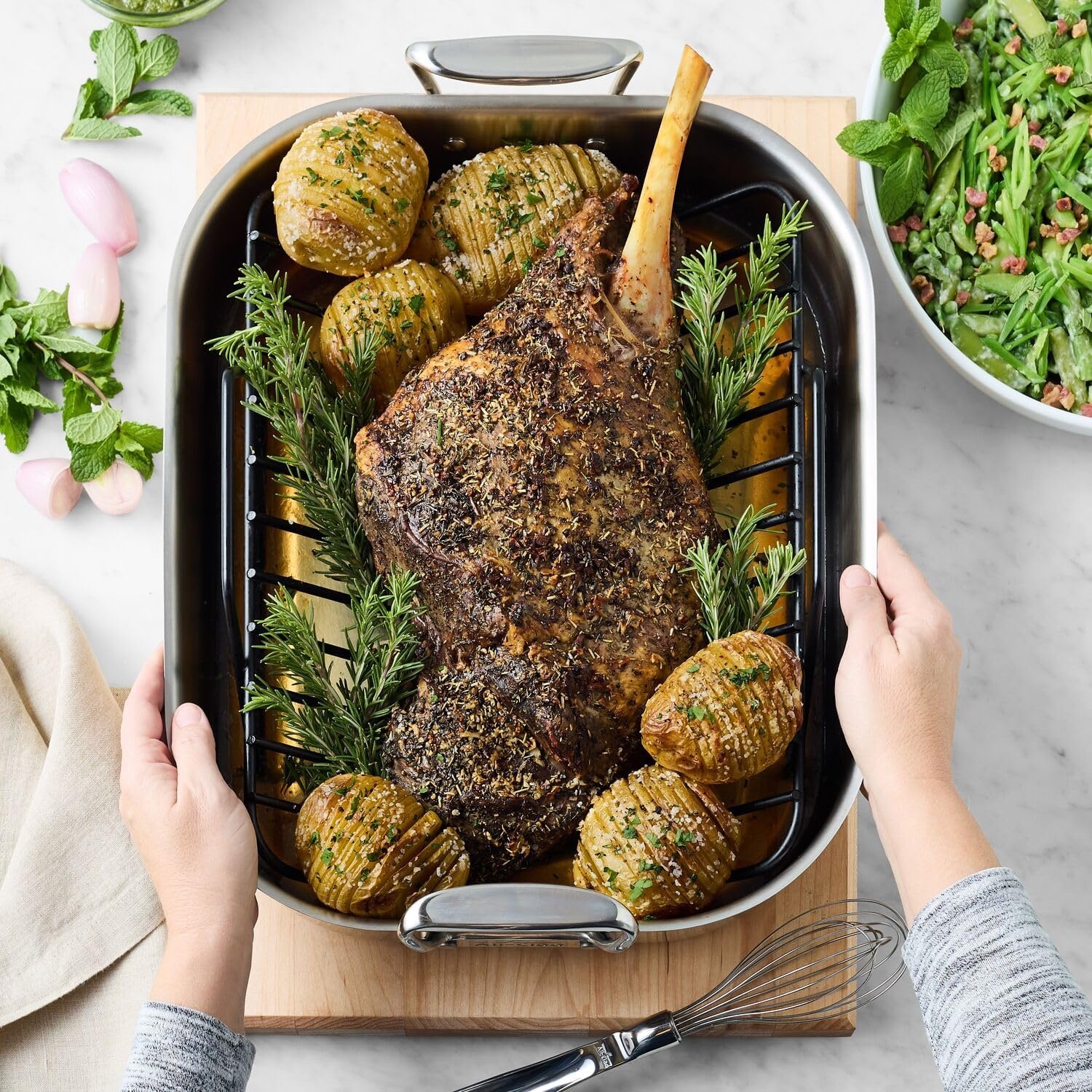 image:imageAllClad Stainless Steel Roasting Pan with Nonstick Rack Silver