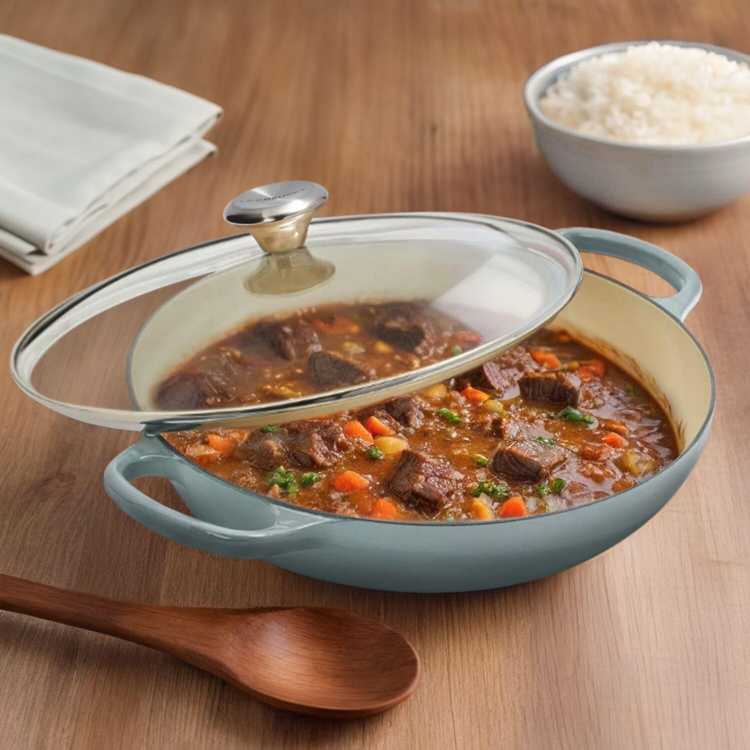 image:imageLe Creuset Buffet Casserole with Glass Lid 35 qt Sea Salt