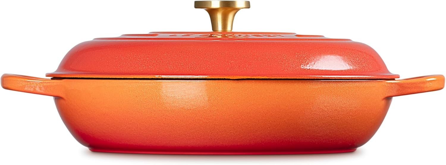 image:imageLe Creuset Enameled Cast Iron Signature Braiser 5 qt CeriseFlamme Doree