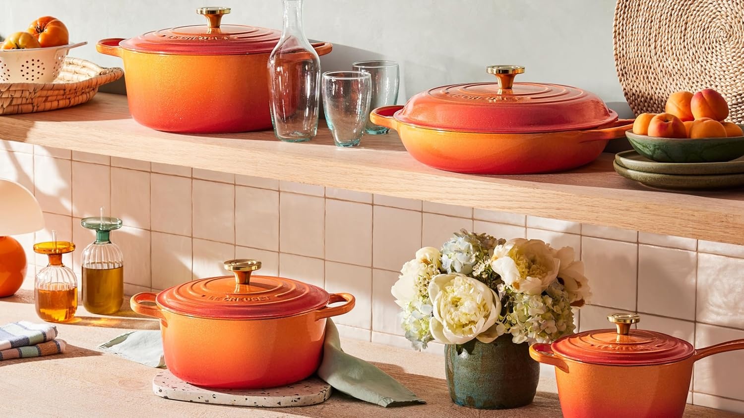 image:imageLe Creuset Enameled Cast Iron Signature Braiser 5 qt CeriseFlamme Doree