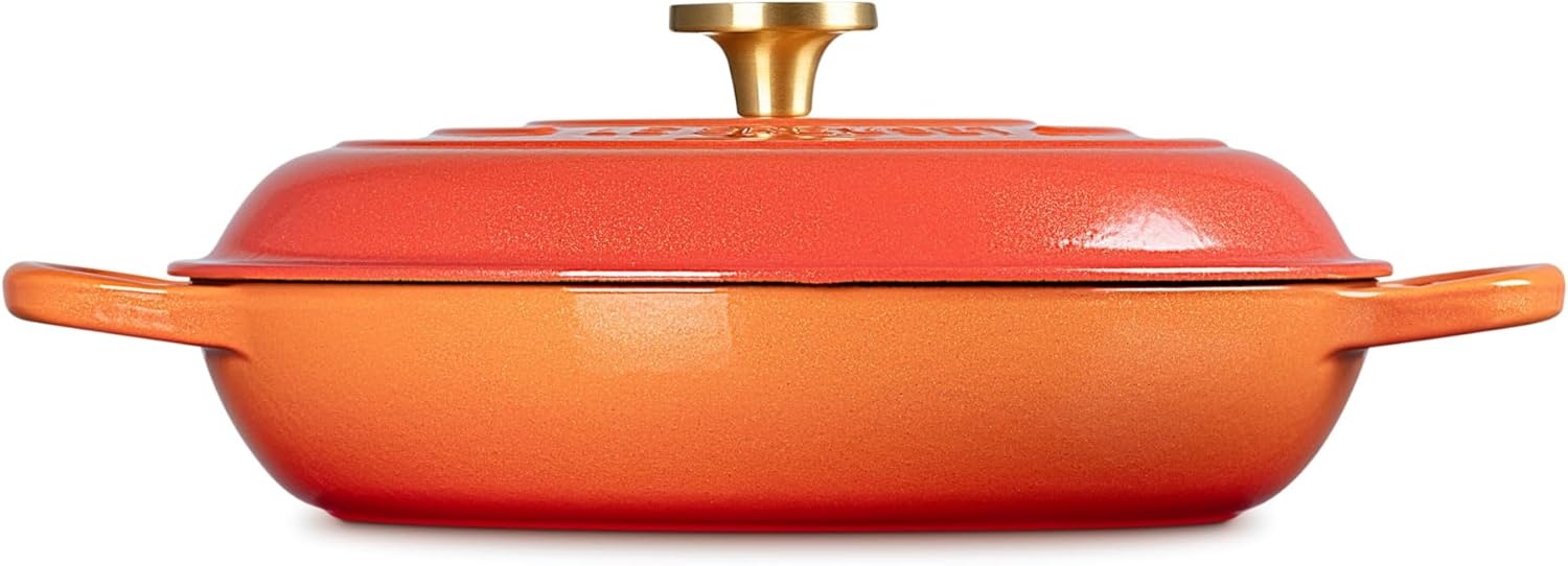 image:imageLe Creuset Enameled Cast Iron Signature Braiser 5 qt CeriseFlamme Doree