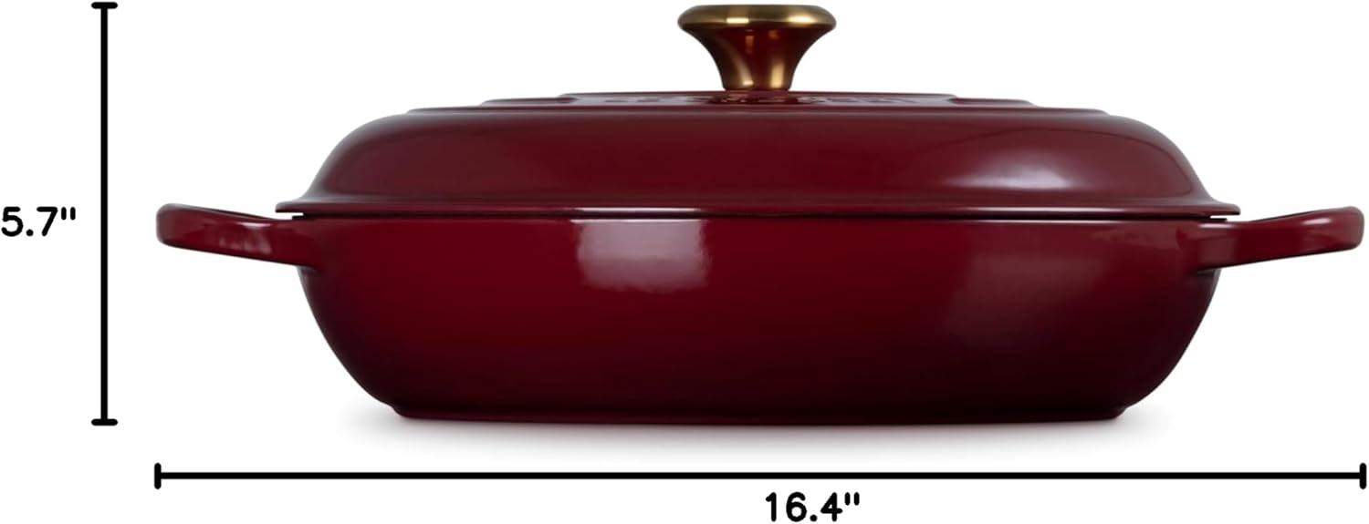 image:imageLe Creuset Enameled Cast Iron Signature Braiser 5 qt CeriseGarnet