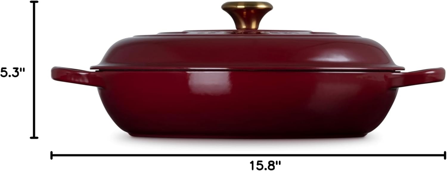 image:imageLe Creuset Enameled Cast Iron Signature Braiser 5 qt CeriseGarnet