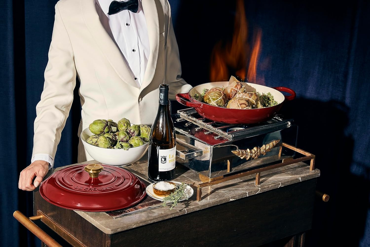 image:imageLe Creuset Enameled Cast Iron Signature Braiser 5 qt CeriseGarnet