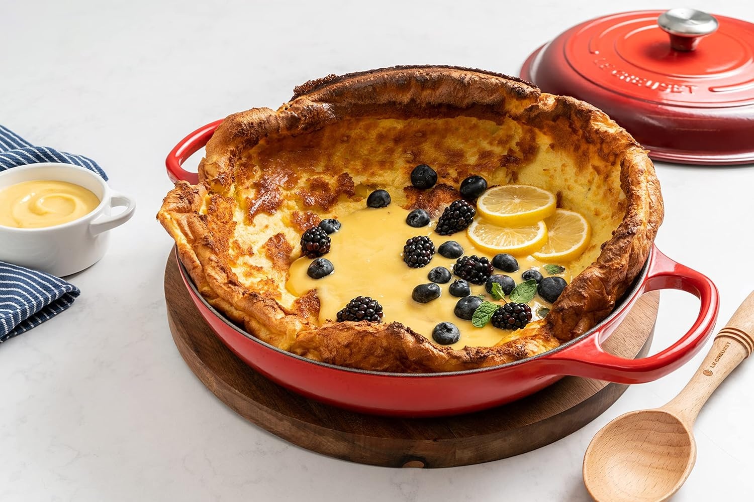 image:imageLe Creuset Enameled Cast Iron Signature Braiser 5 qt CeriseMarble