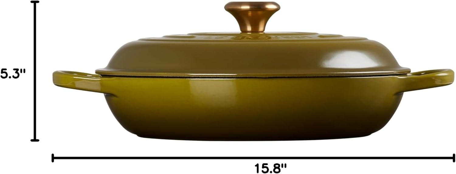 image:imageLe Creuset Enameled Cast Iron Signature Braiser 5 qt CeriseOlive
