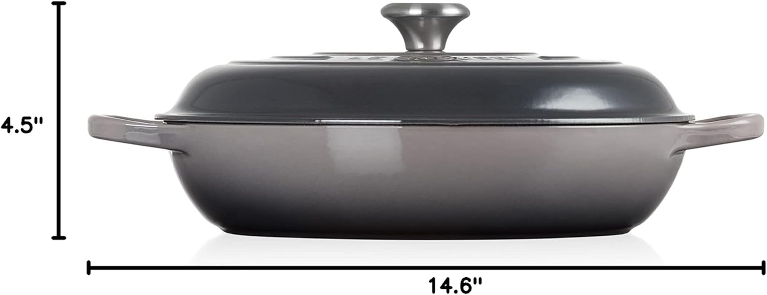 image:imageLe Creuset Enameled Cast Iron Signature Braiser 5 qt CeriseOyster