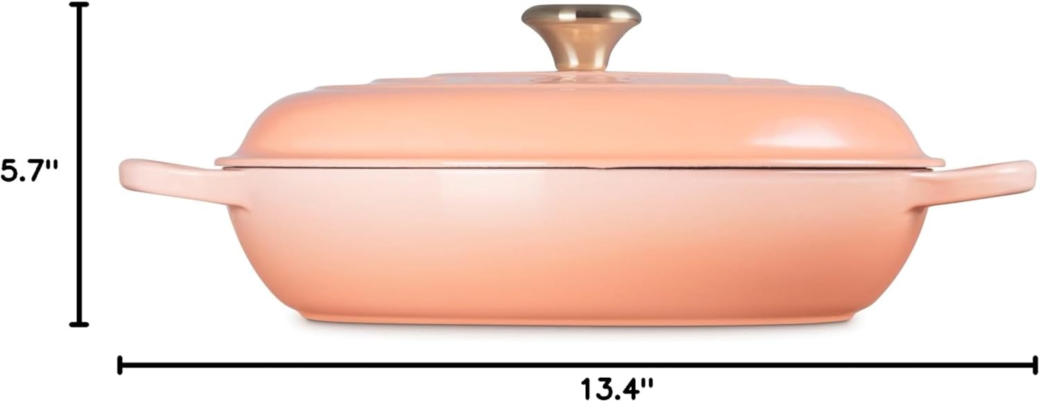 image:imageLe Creuset Enameled Cast Iron Signature Braiser 5 qt CerisePeche