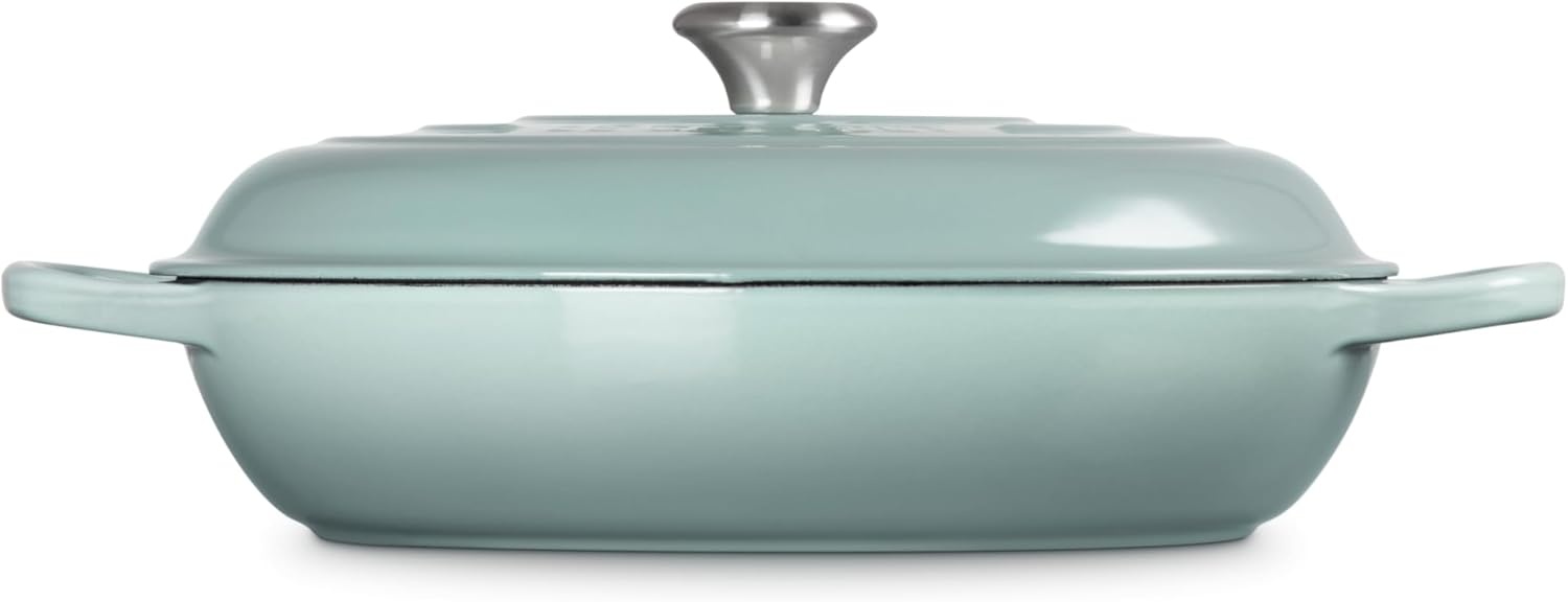 image:imageLe Creuset Enameled Cast Iron Signature Braiser 5 qt CeriseSea Salt