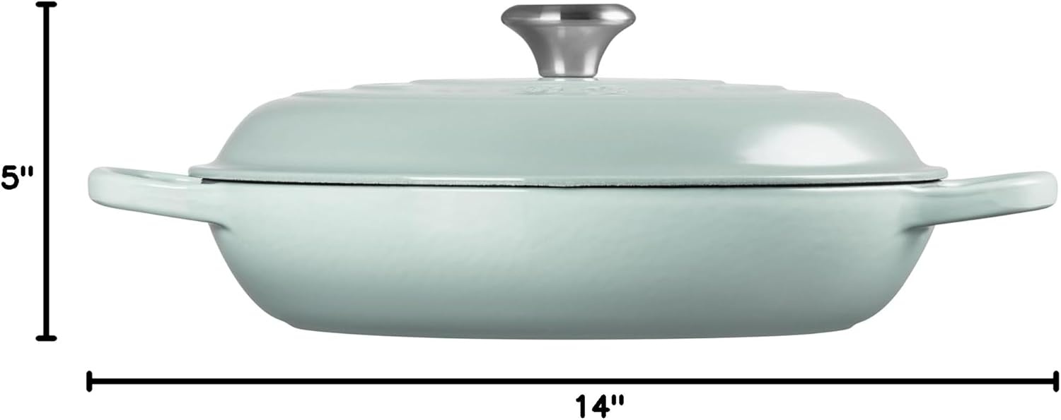 image:imageLe Creuset Enameled Cast Iron Signature Braiser 5 qt CeriseSea Salt