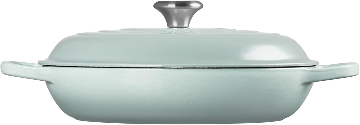 image:imageLe Creuset Enameled Cast Iron Signature Braiser 5 qt CeriseSea Salt