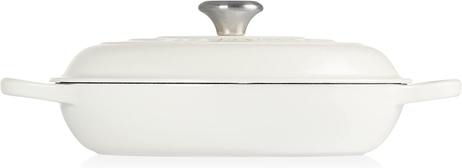 image:imageLe Creuset Enameled Cast Iron Signature Braiser 5 qt CeriseWhite