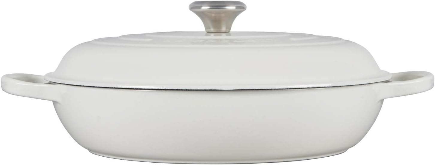 image:imageLe Creuset Enameled Cast Iron Signature Braiser 5 qt CeriseWhite