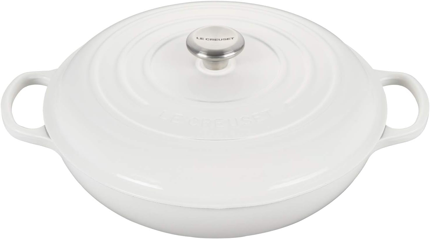 image:imageLe Creuset Enameled Cast Iron Signature Braiser 5 qt CeriseWhite