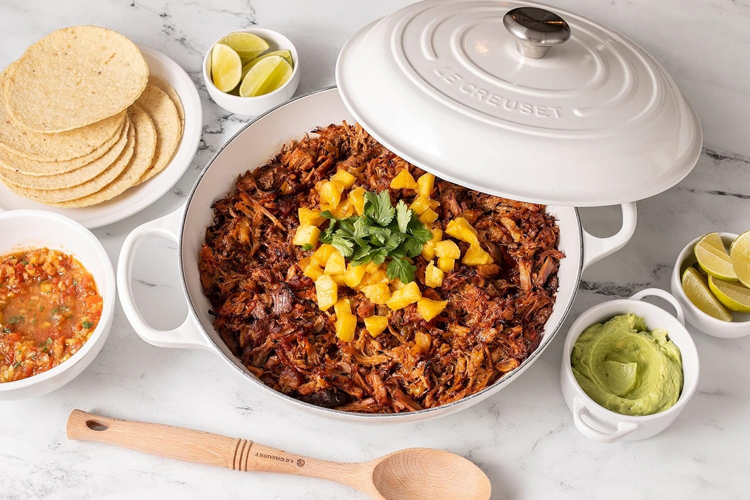 image:imageLe Creuset Enameled Cast Iron Signature Braiser 5 qt CeriseWhite