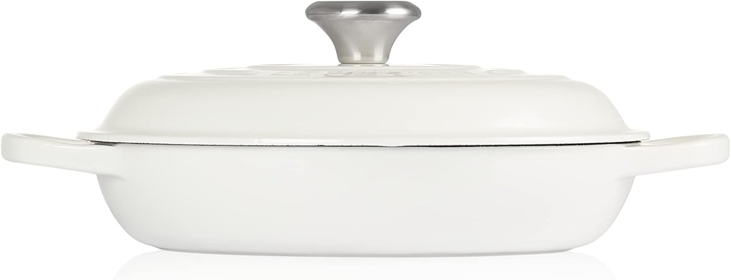 image:imageLe Creuset Enameled Cast Iron Signature Braiser 5 qt CeriseWhite
