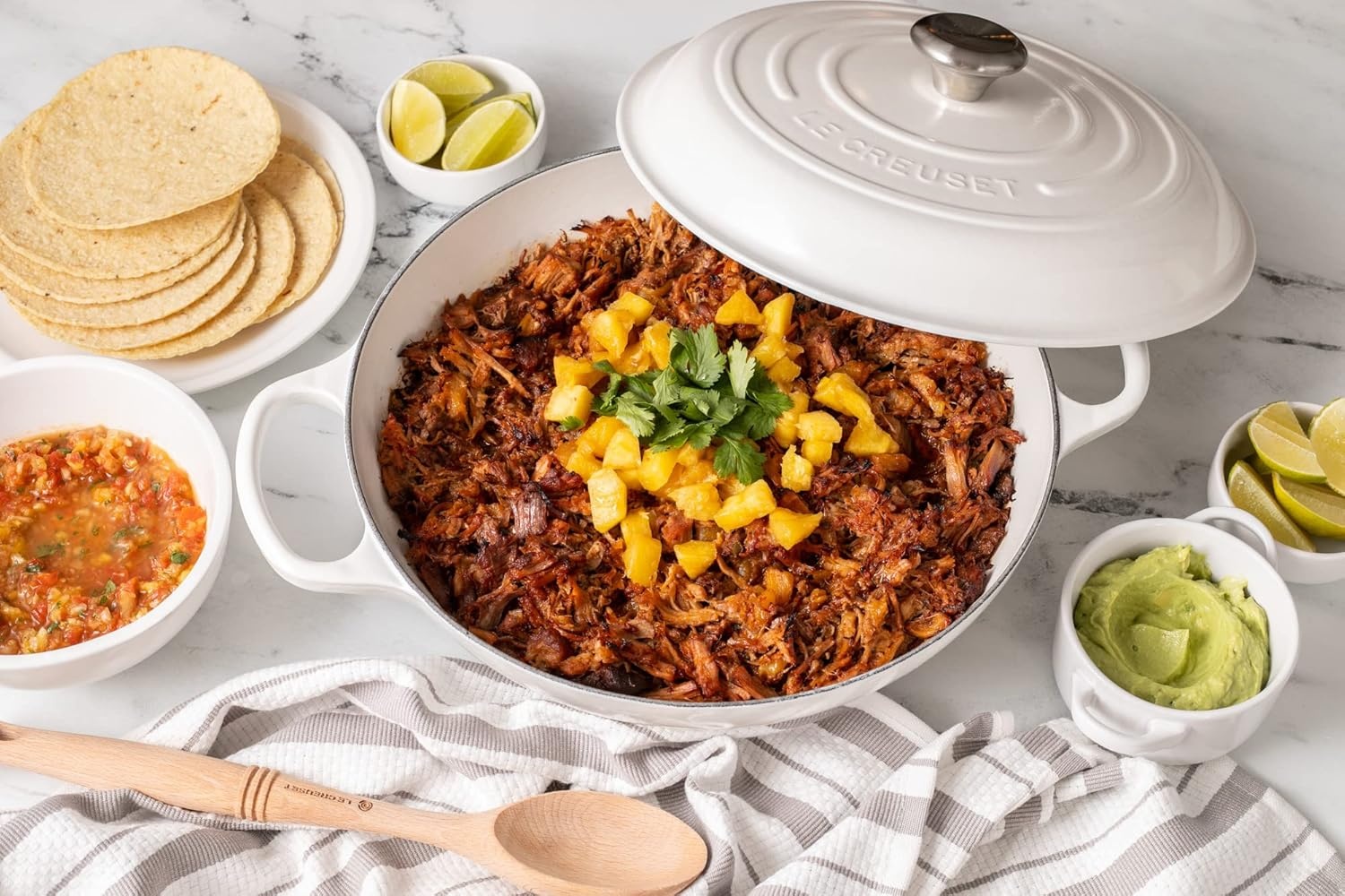 image:imageLe Creuset Enameled Cast Iron Signature Braiser 5 qt CeriseWhite