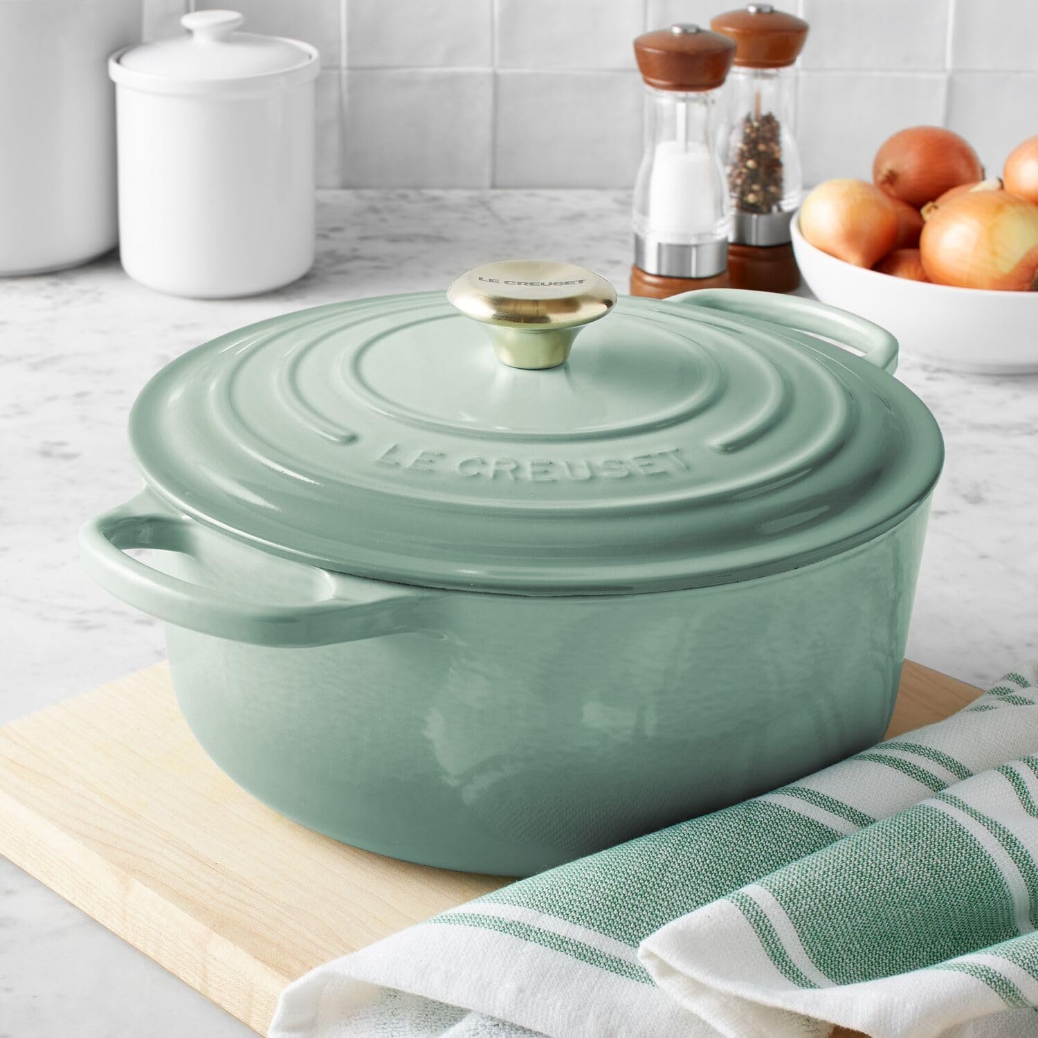 image:imageLe Creuset Signature Round Dutch Oven 55 Qt Exclusive Color Sage