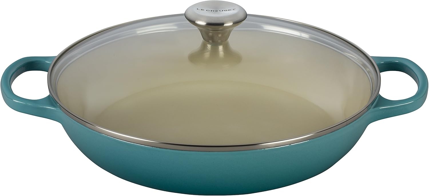 image:imageLe Creuset of America Enameled Cast Iron Buffet Casserole with Glass Lid 3 12 quart FlameCaribbean