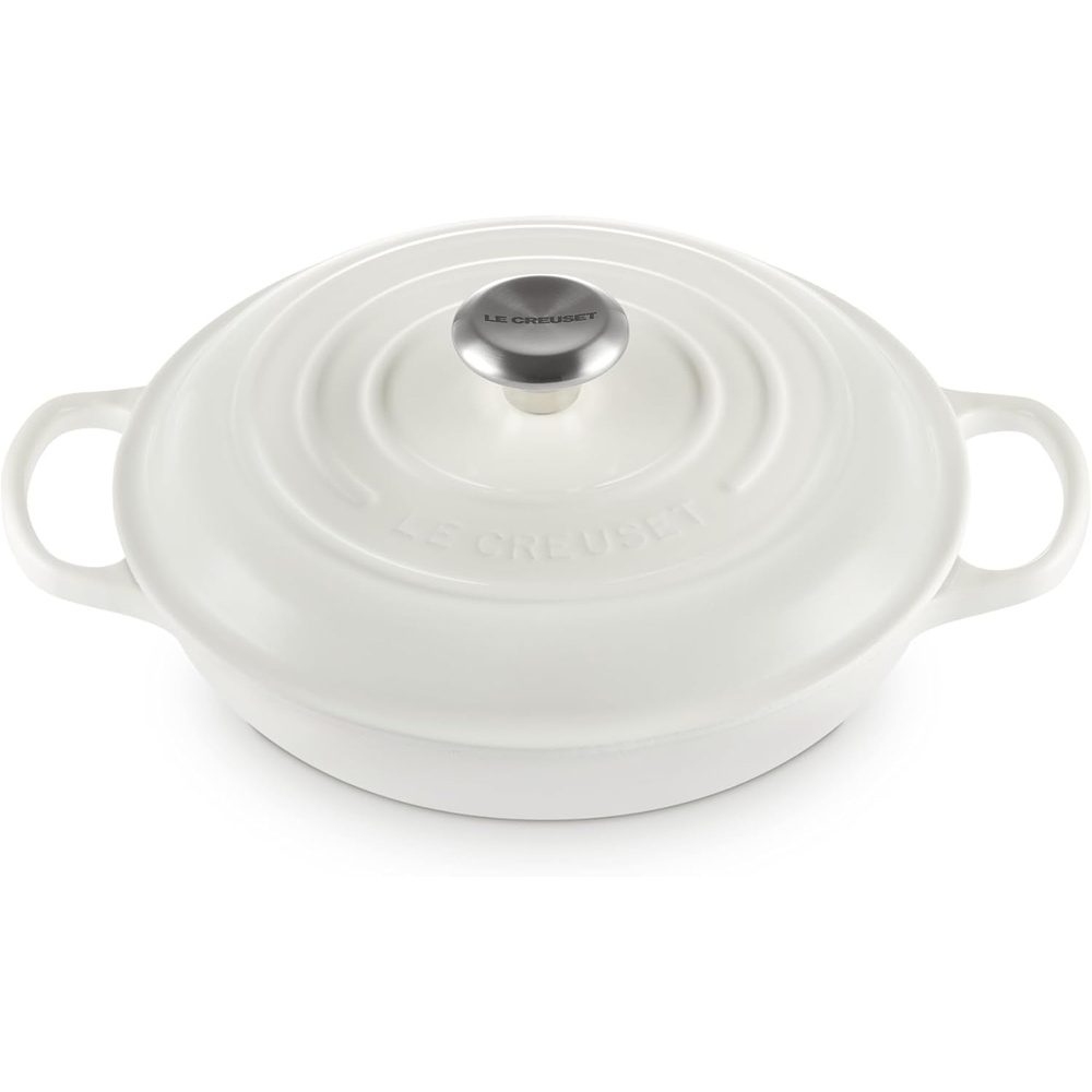 image:imageLe Creuset Enameled Cast Iron Signature Braiser 5 qt CeriseWhite