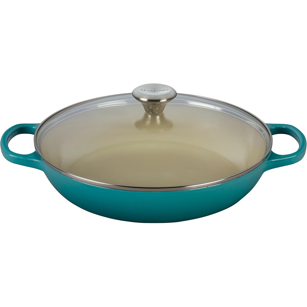 image:imageLe Creuset of America Enameled Cast Iron Buffet Casserole with Glass Lid 3 12 quart FlameCaribbean