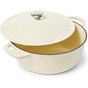 image:imageSur La Table 7Qt Enameled Cast Iron Dutch Oven  With Lid for Braising Baking amp Deep Frying Induction Compatible Oven to 500F Seals in Moisture for Flavorful Results Dark TealAlmond