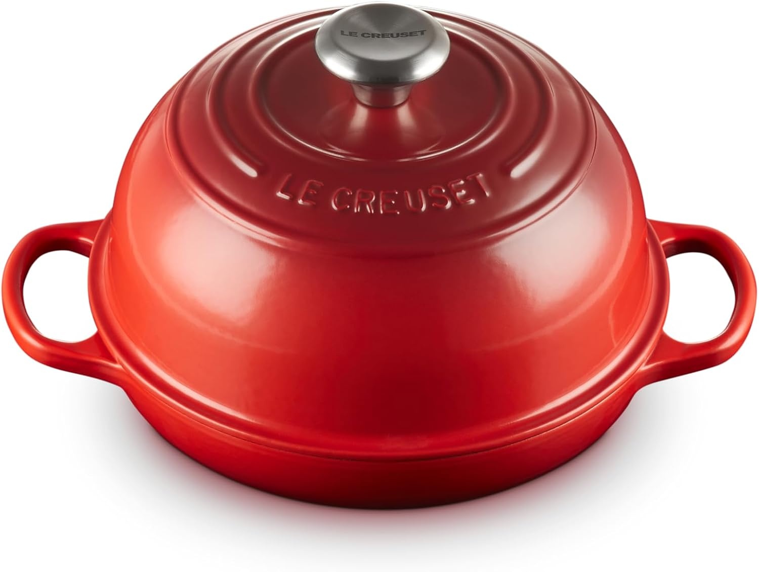 image:imageLe Creuset Enameled Cast Iron Signature Round Bread Oven 95 inch WhiteCerise