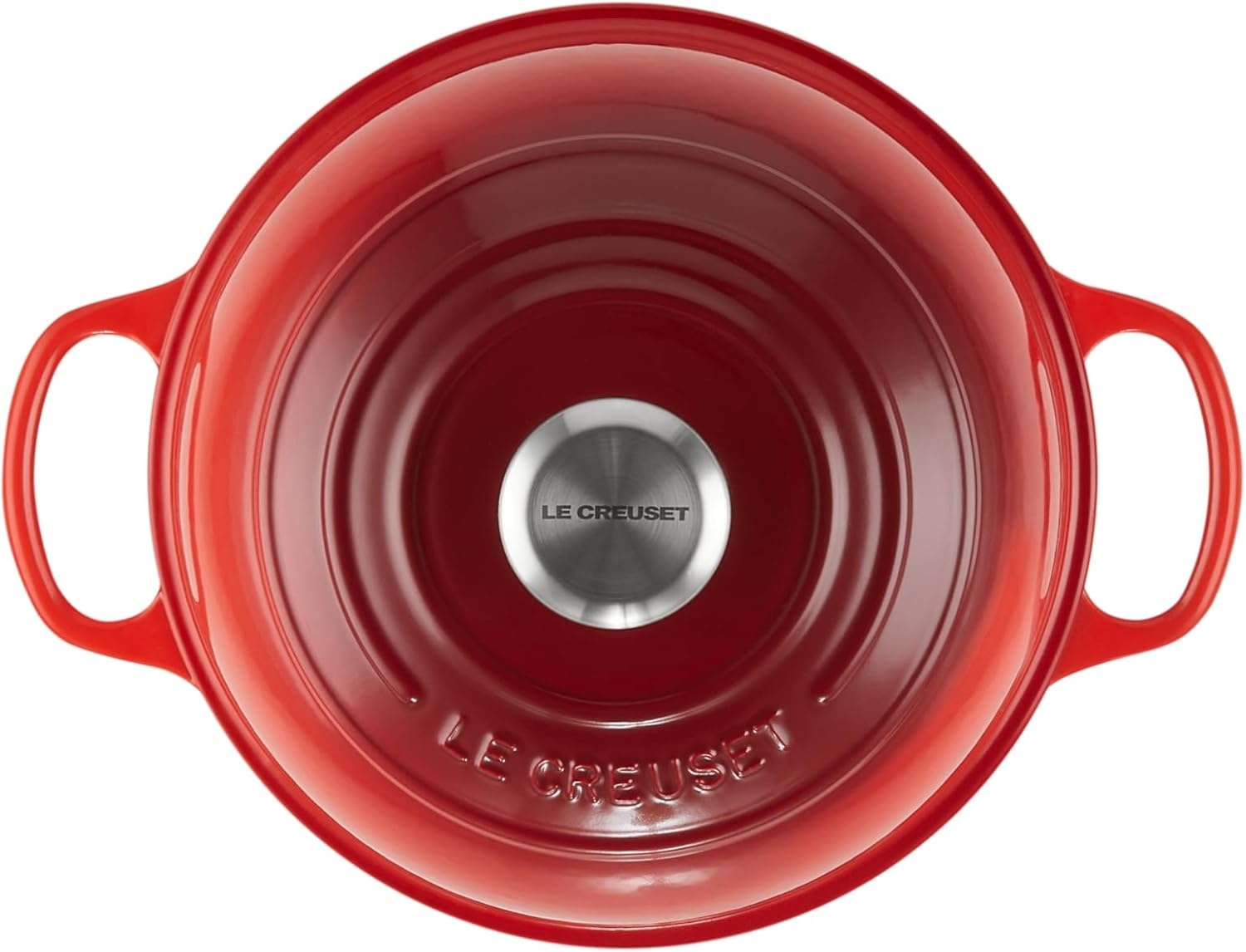 image:imageLe Creuset Enameled Cast Iron Signature Round Bread Oven 95 inch WhiteCerise