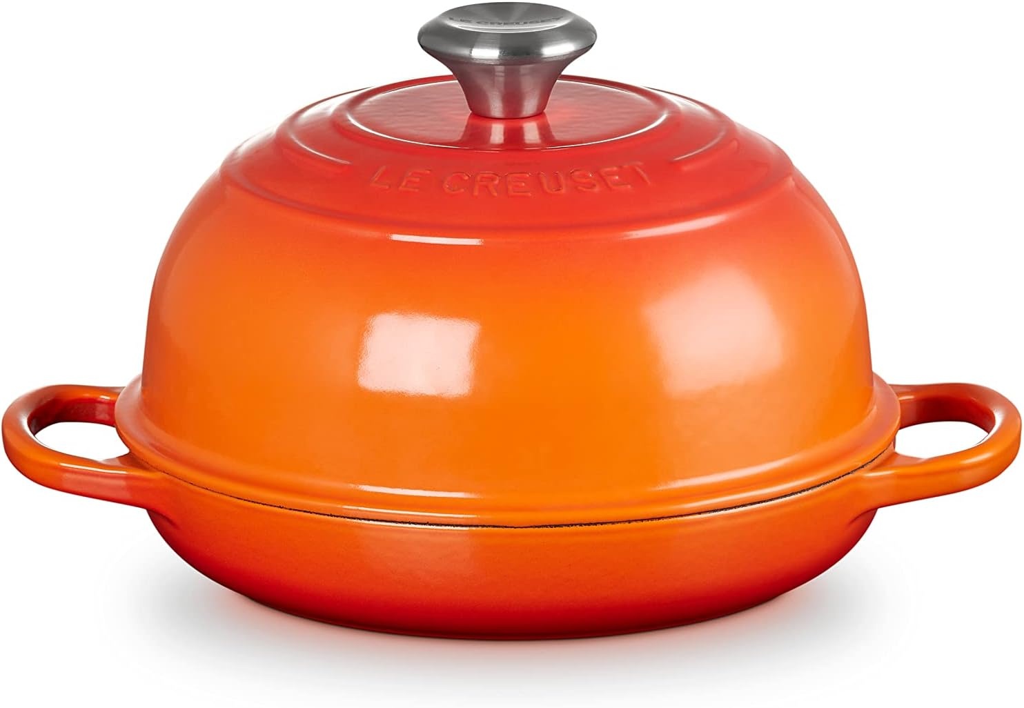 image:imageLe Creuset Enameled Cast Iron Signature Round Bread Oven 95 inch WhiteFlame