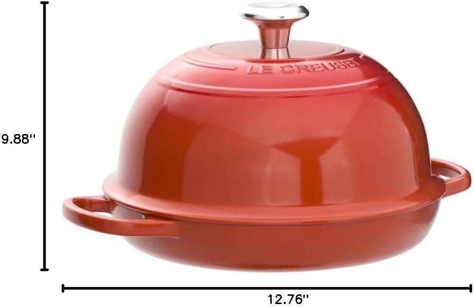 image:imageLe Creuset Enameled Cast Iron Signature Round Bread Oven 95 inch WhiteFlame