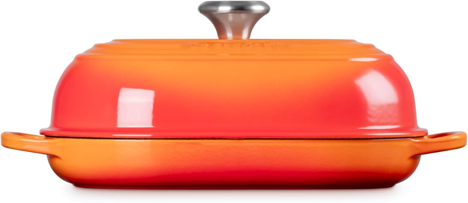 image:imageLe Creuset Enameled Cast Iron Signature Round Bread Oven 95 inch WhiteFlame