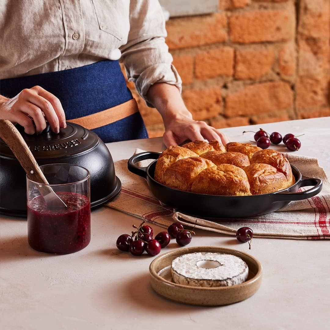 image:imageLe Creuset Enameled Cast Iron Signature Round Bread Oven 95 inch WhiteLicorice
