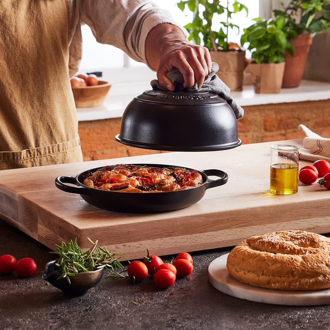 image:imageLe Creuset Enameled Cast Iron Signature Round Bread Oven 95 inch WhiteLicorice