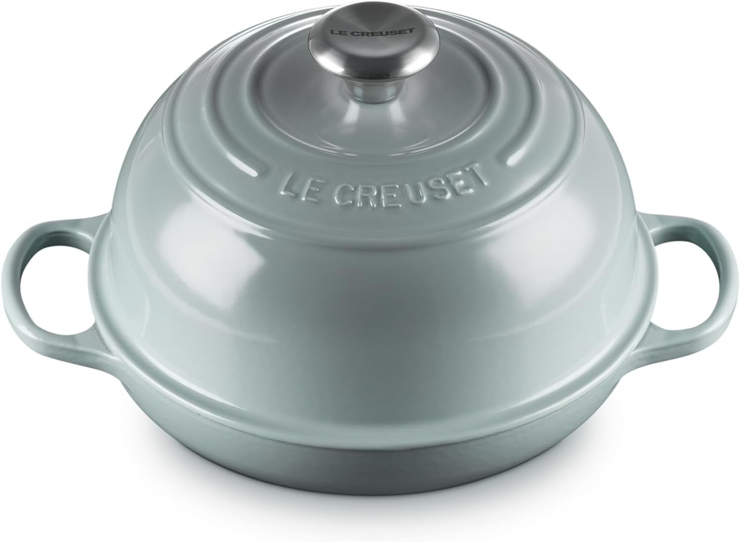 image:imageLe Creuset Enameled Cast Iron Signature Round Bread Oven 95 inch WhiteSea Salt