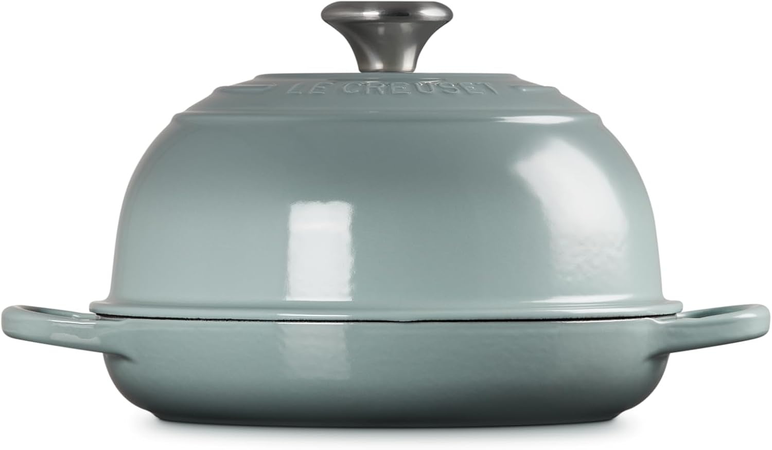image:imageLe Creuset Enameled Cast Iron Signature Round Bread Oven 95 inch WhiteSea Salt