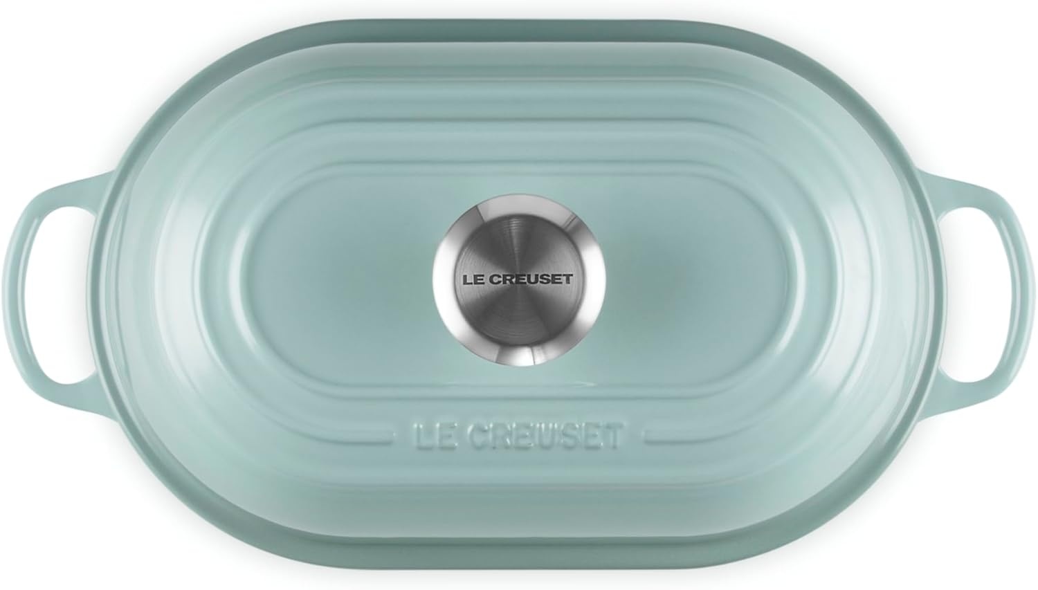 image:imageLe Creuset Enameled Cast Iron Signature Round Bread Oven 95 inch WhiteSea Salt
