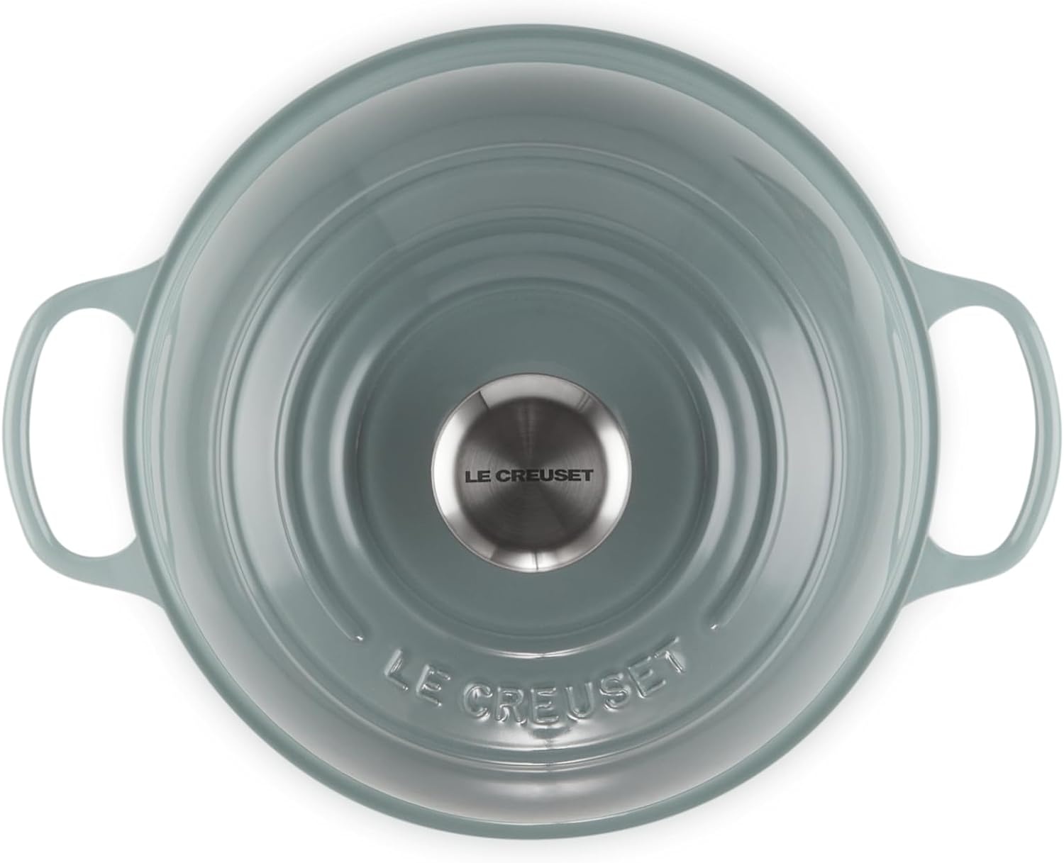 image:imageLe Creuset Enameled Cast Iron Signature Round Bread Oven 95 inch WhiteSea Salt