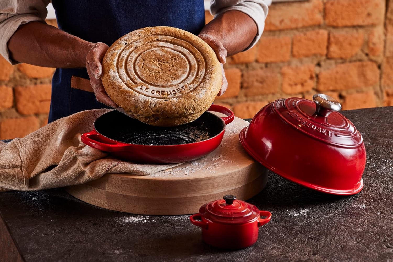 image:imageLe Creuset Enameled Cast Iron Signature Round Bread Oven 95 inch WhiteWhite